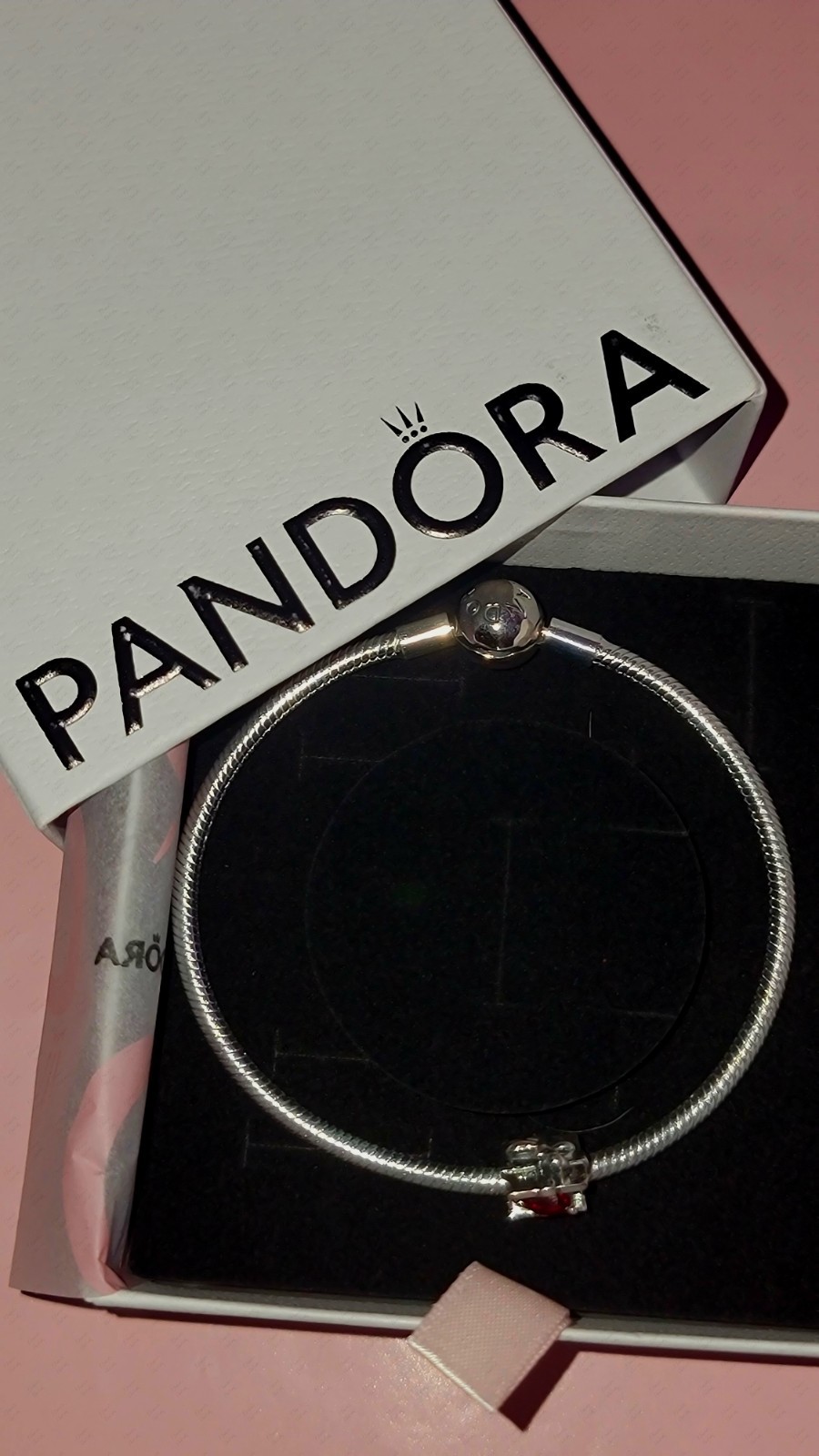 Authentic Pandora Moments 7.9″ (20cm) Bracelet & Sparkling Gift Box Charm w/Box