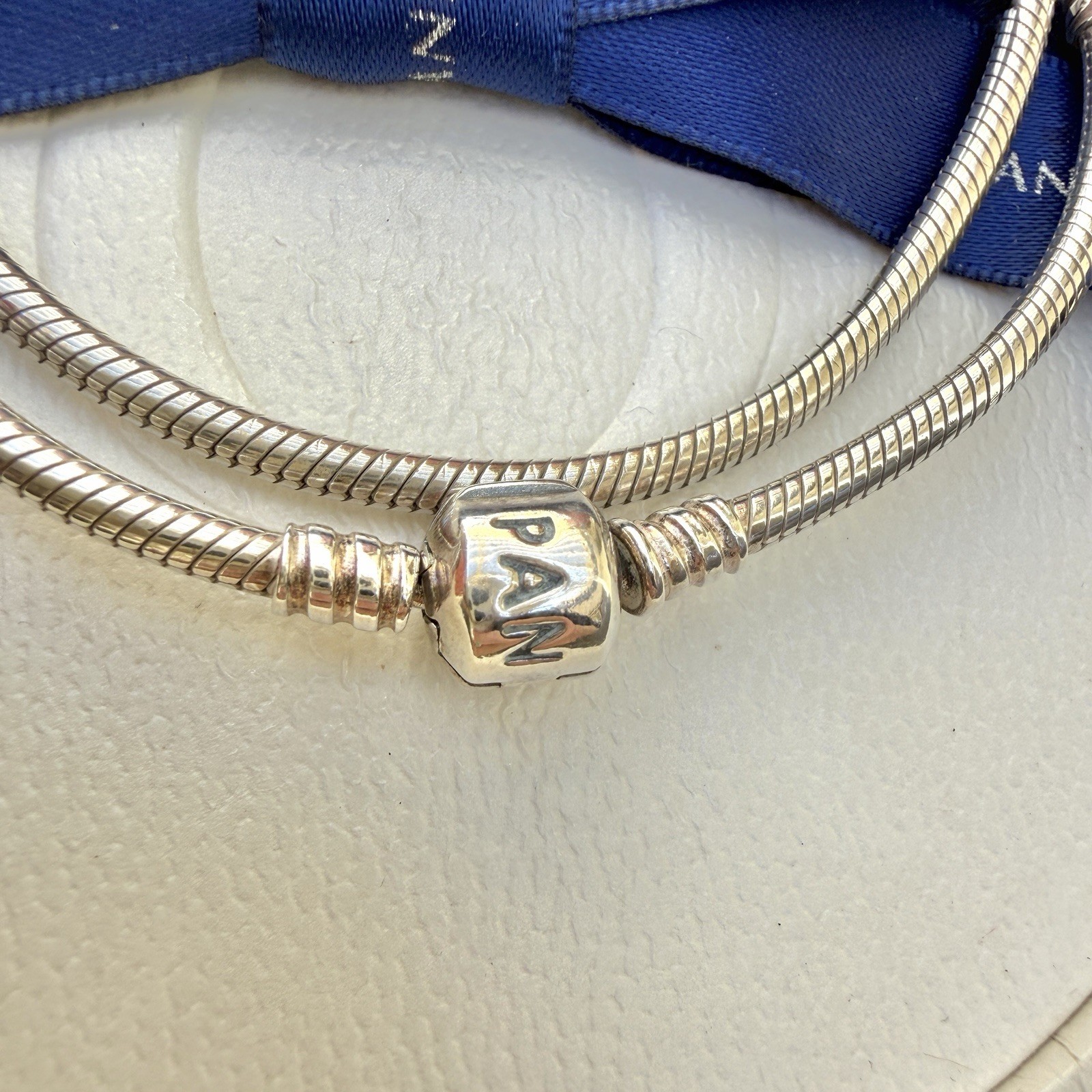 Authentic Pandora Silver Moments Snake Chain Charm Necklace 45cm #590702HV-45