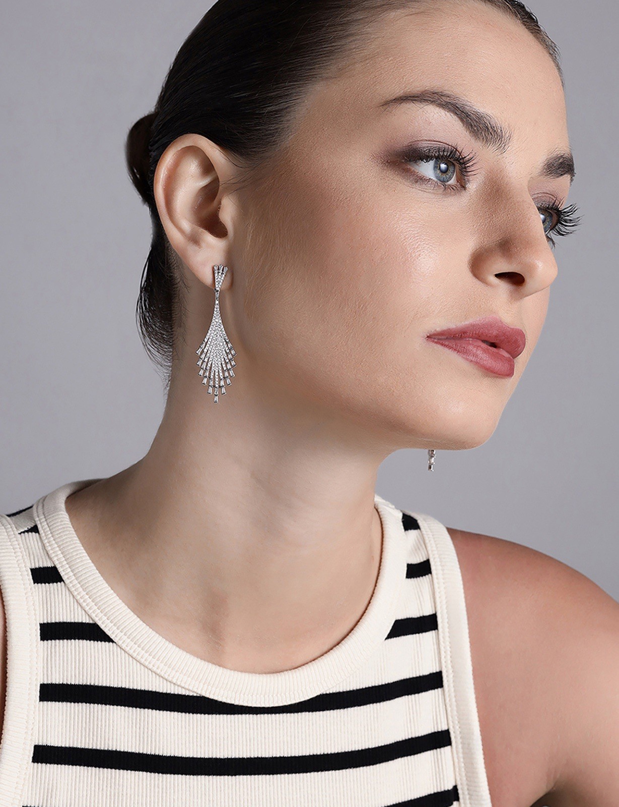 18k White Gold Filled Earrings made w Swarovski Crystal Marquise Bridal Jewelry