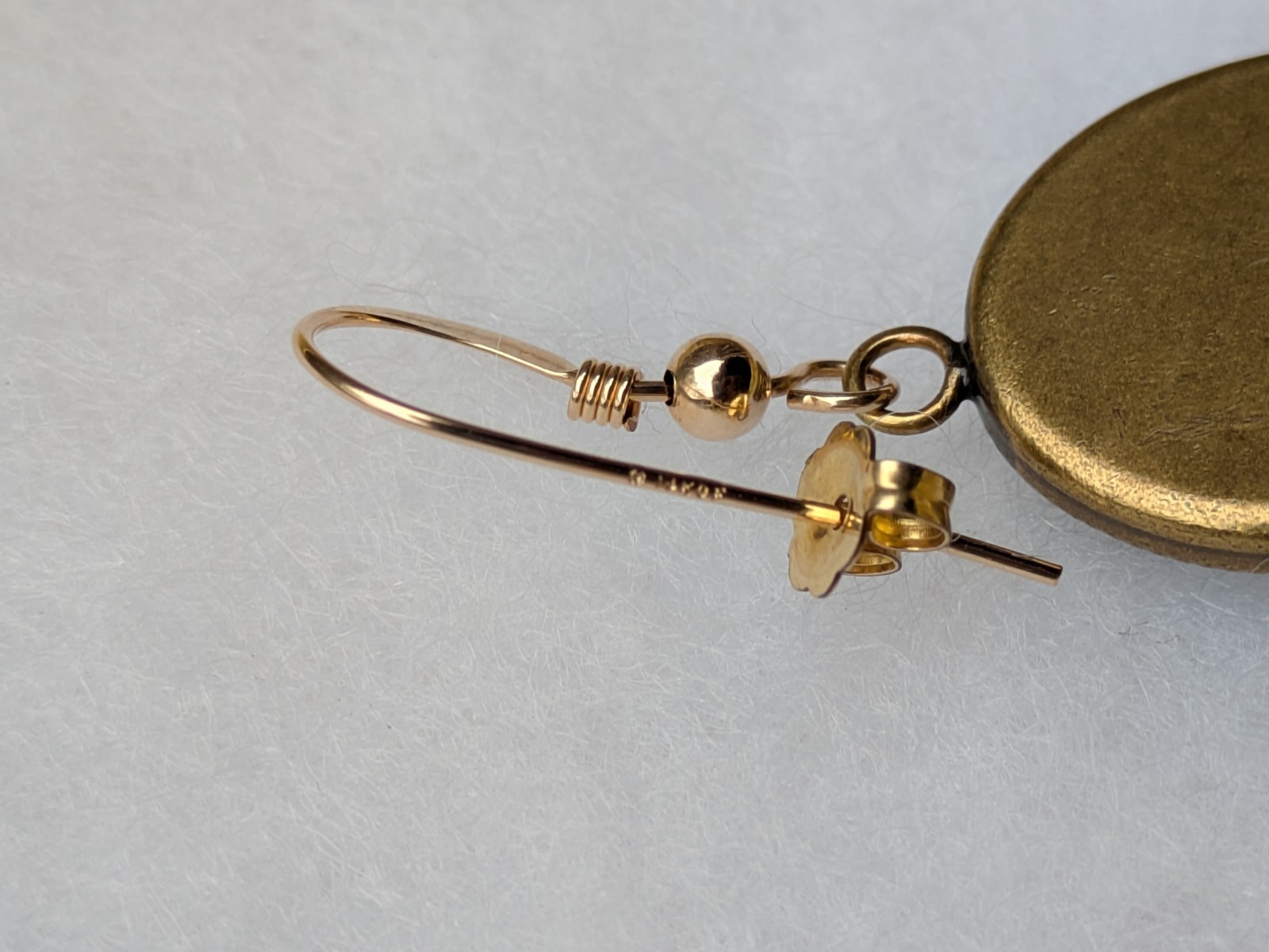 Pietra Dura Pierced Earrings – Made w/ Antique Italian Plaques, 14k GF Hooks C15
