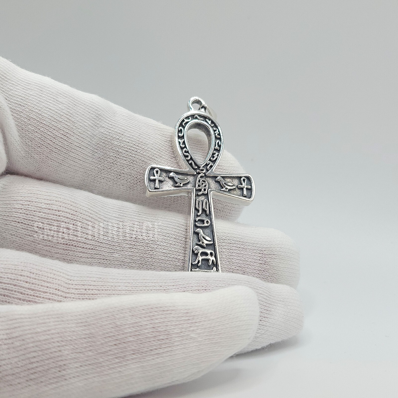 Small Heritage 925 Sterling Silver Key Of Life Ankh Necklace Protection Amulet