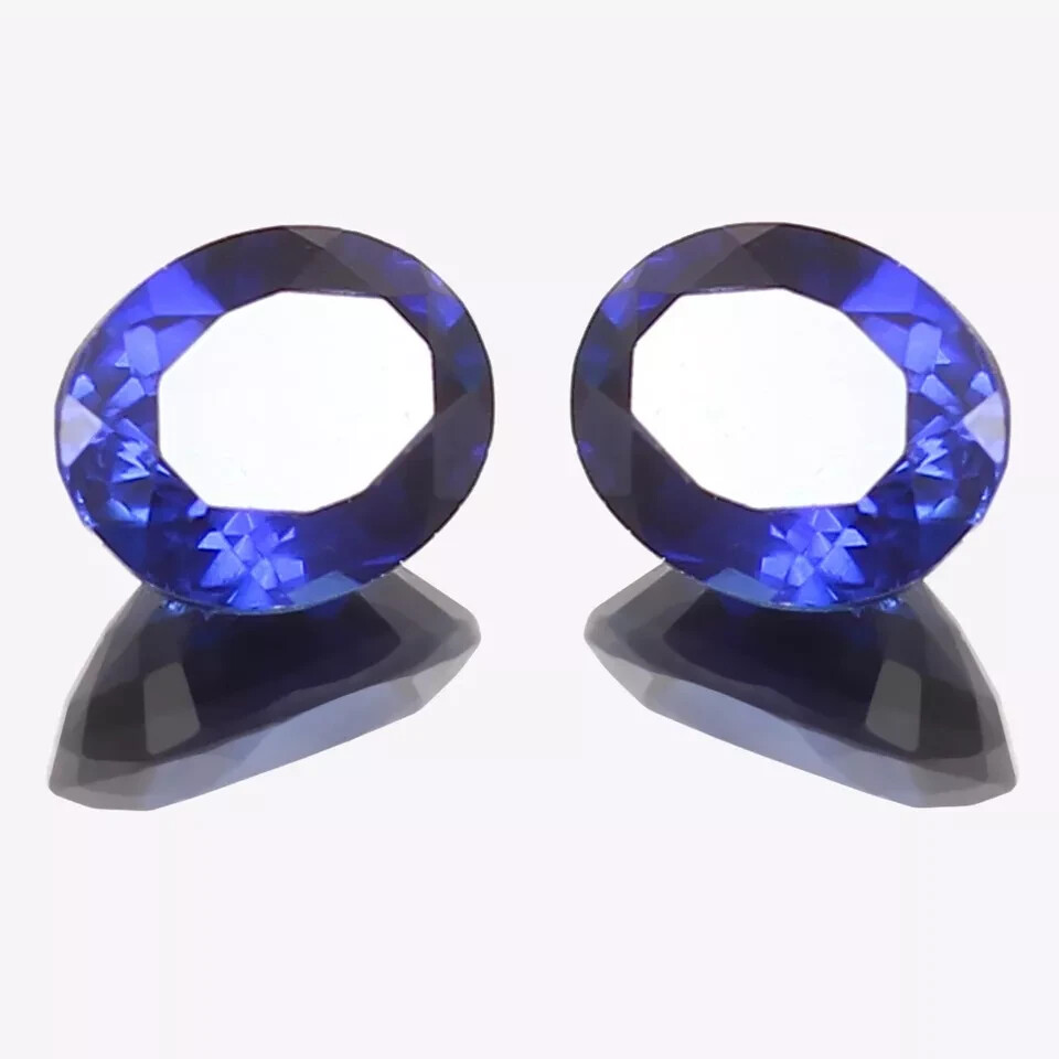 Natural Blue Sapphire 40 Ct Ceylon Oval Cut Certified Loose Gemstone Pair