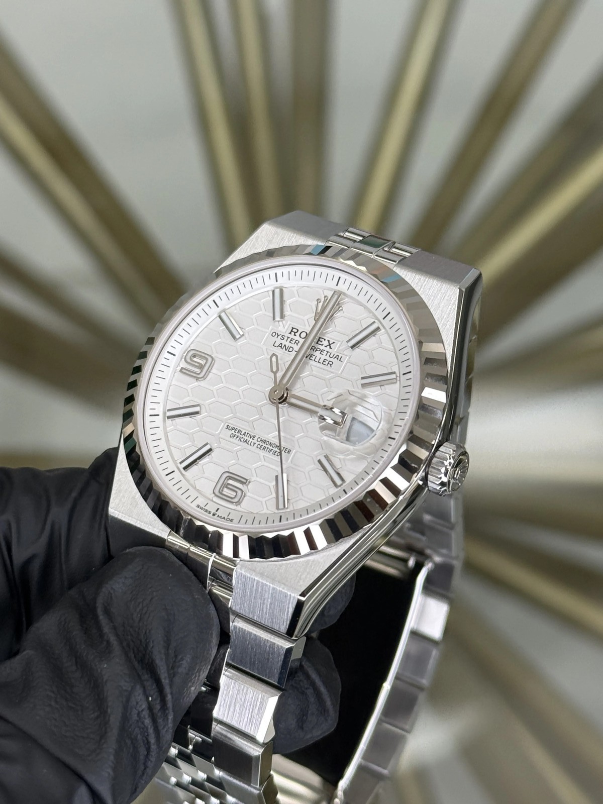 2026 Rolex Land-Dweller 40 White Honeycomb Dial on Flat Jubilee 127334 Complete