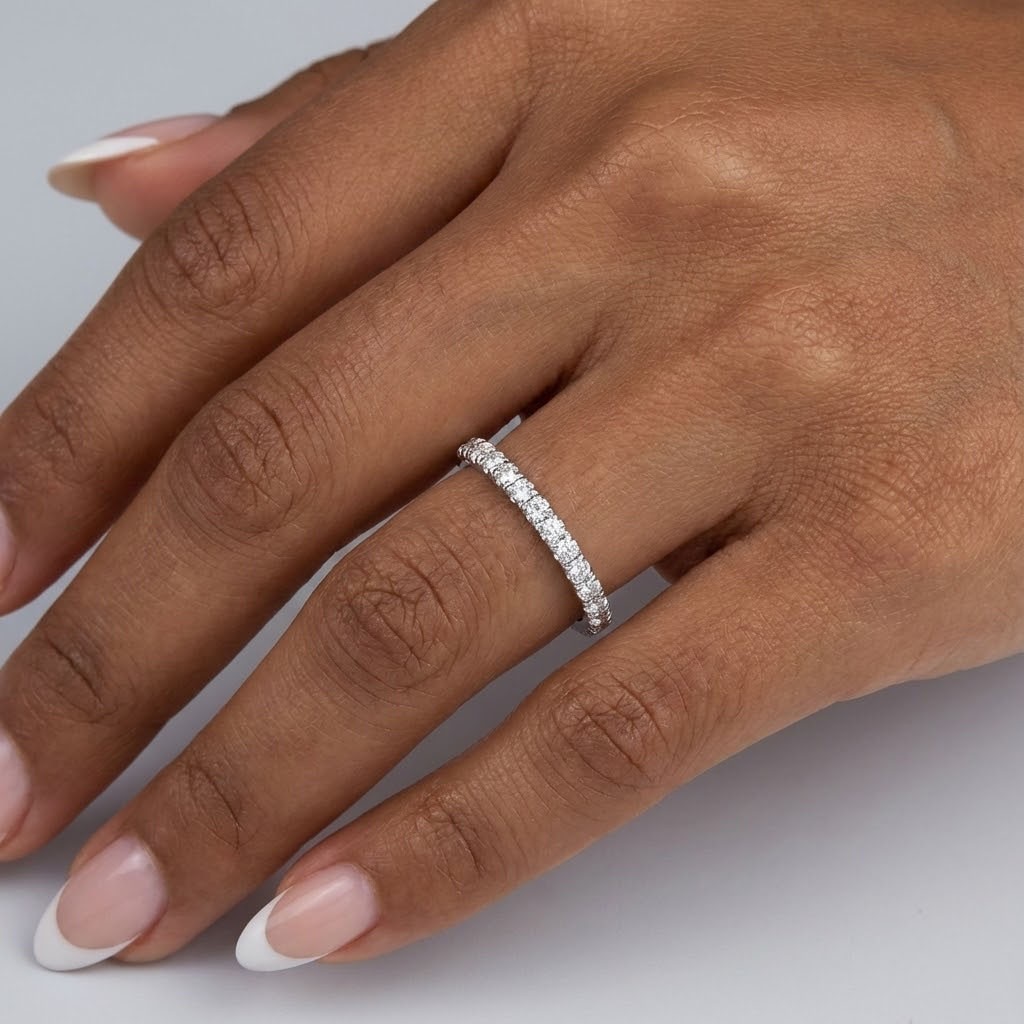 Petite Classic Wedding Band 14K Gold 0.35 Carat Round Lab-Grown Diamond D VVS1