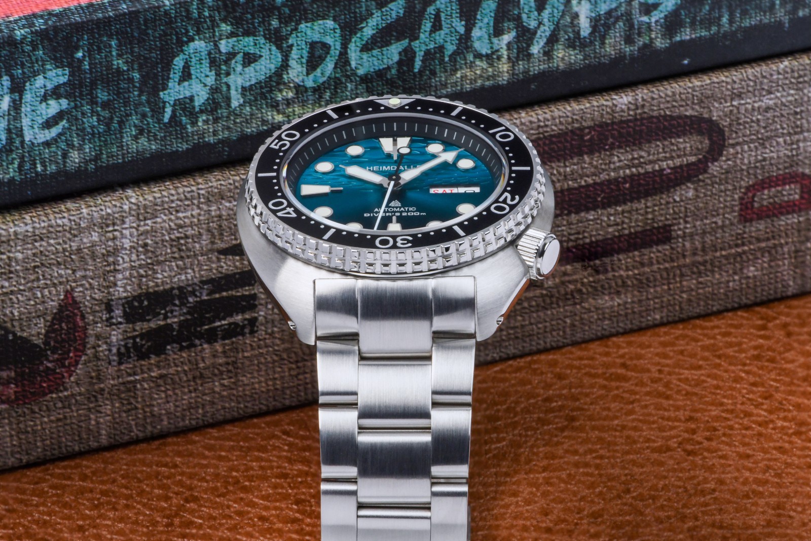 Heimdallr Sharkey 6105 Willard NH36 Day Date Automatic Watch Turtle Diver 45mm