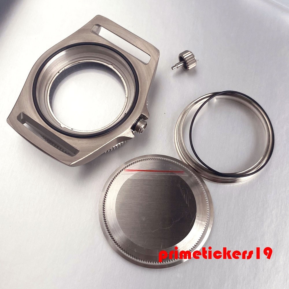 Titanium 42mm Dive Watch Case Black Bezel Sapphire Fit NH35 NH36 NH38 Movt 20BAR
