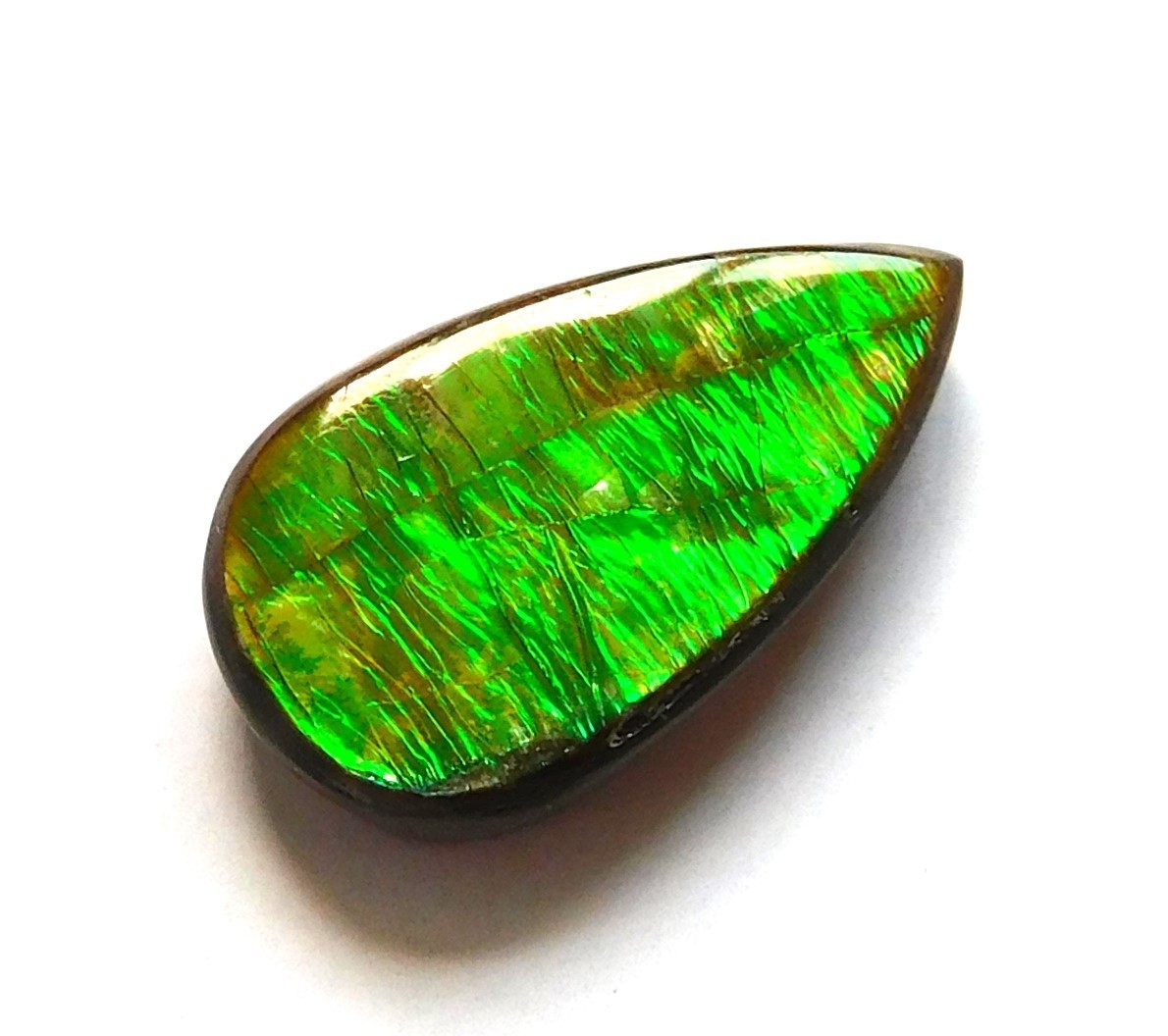 6.40 Ct Natural Canadian Ammolite Cabochon Loose Gemstone 17.2X9.9X4.4MM KJ71