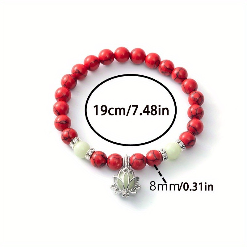 5Pcs Glow in Dark Lotus Beaded Bracelets Luminous Bracelet Women Jewelry Gift