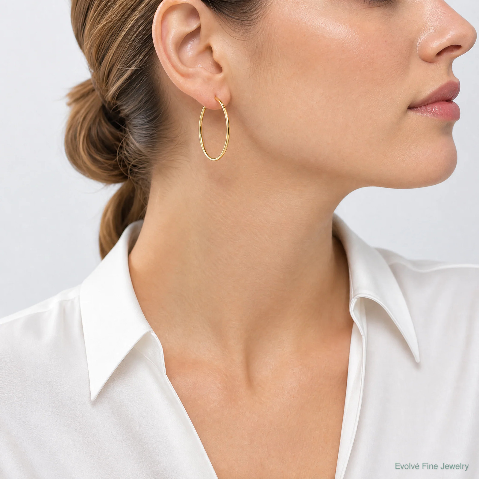 14K Yellow Gold 1.20mm Endless Hoop Earring