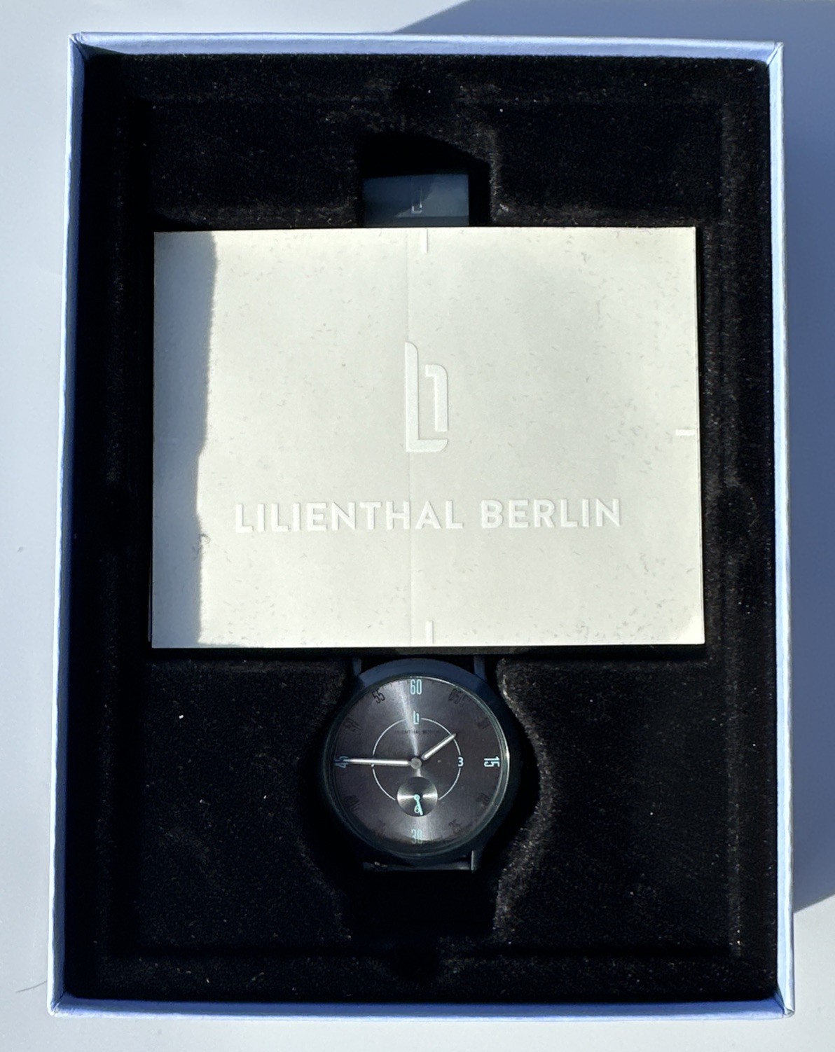 Lilienthal Berlin L1 Watch – Anthracite – Looks Blue In Reflective Light- BNIB