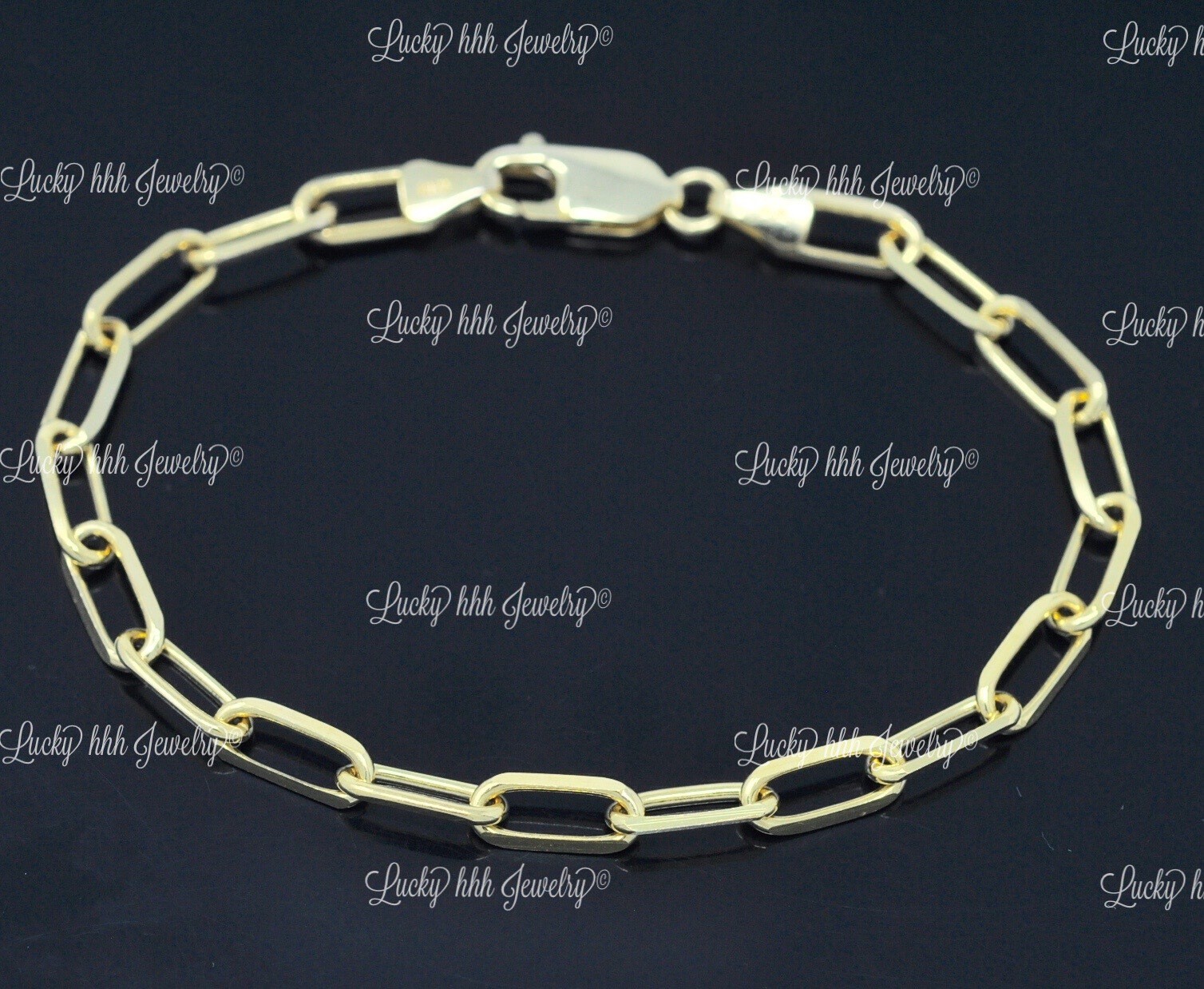 14K Yellow Gold Paperclip Bracelet 7 inches 6.50 grams