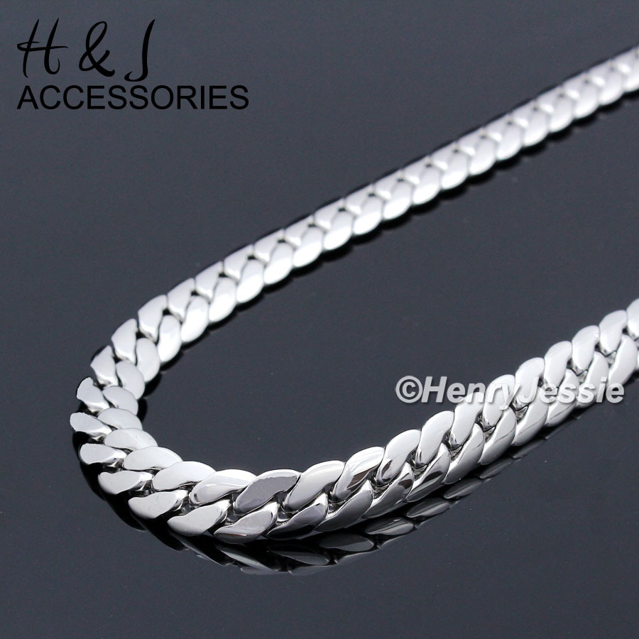 24″MEN 316L Stainless Steel 8mm Silver Miami Cuban Curb Link Chain Necklace