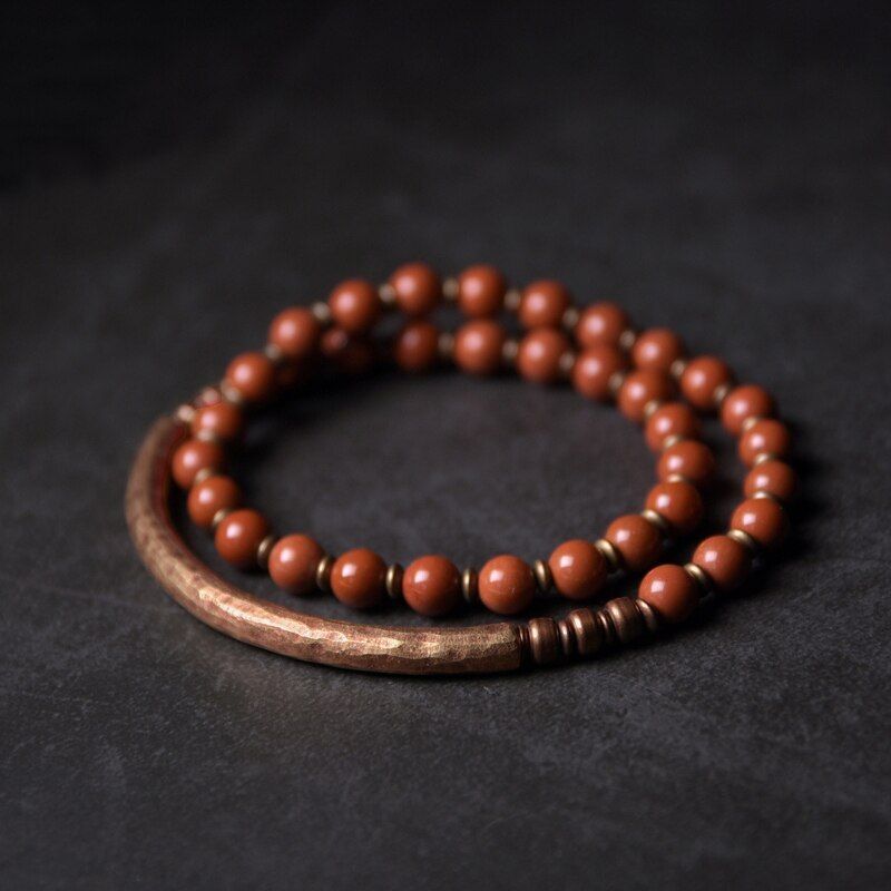15-22cm Retro Red Stone Copper Handcraft Bracelet Fashion Jewelry NEW