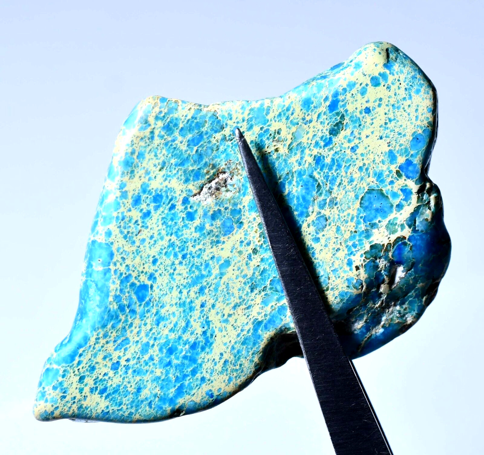 Natural Blue Ridge Turquoise 135.0 Ct Polished Slab Untreated Certified Gemstone