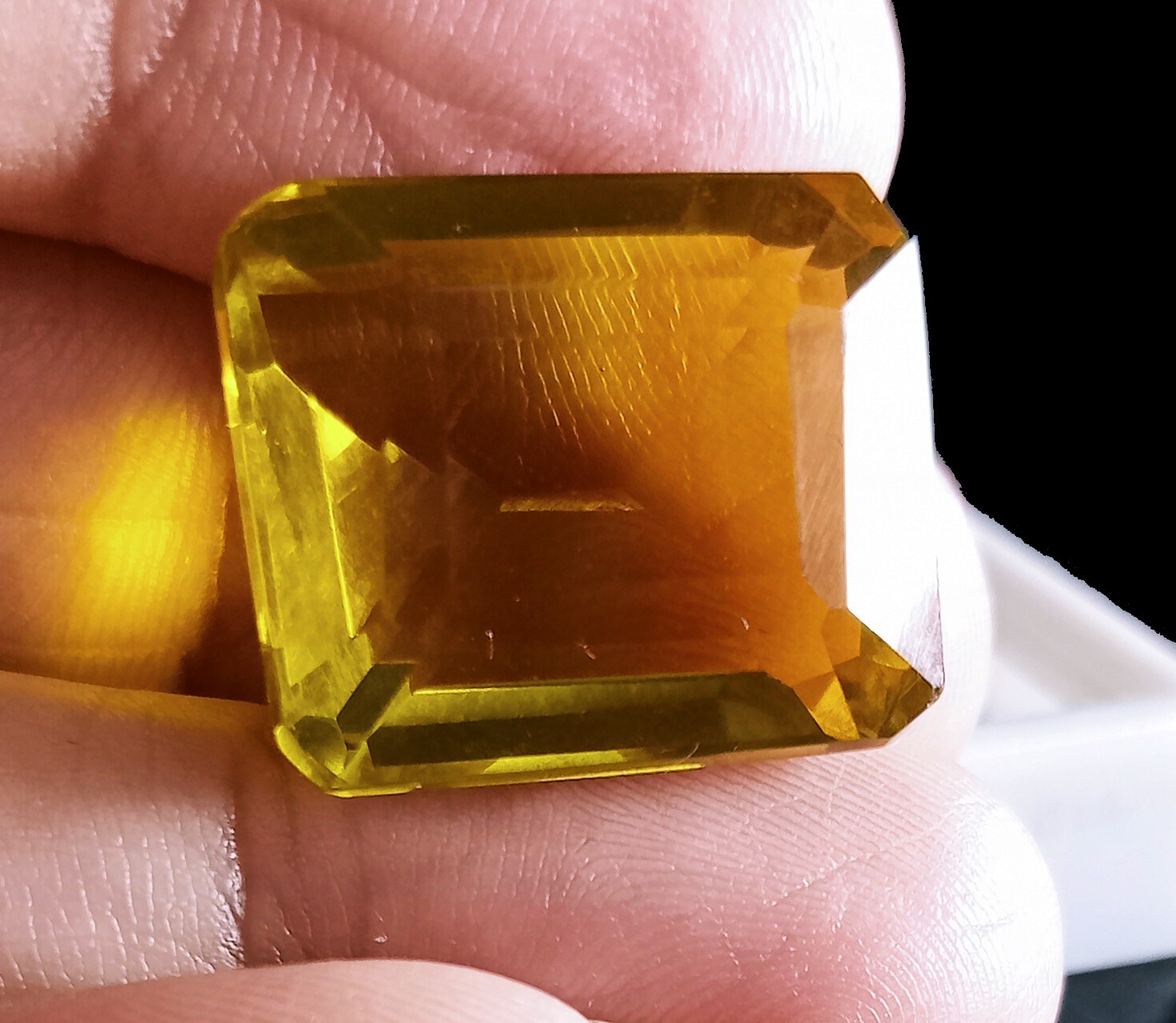 Natural Brazilian Emerald Cut Yellow Topaz Certified 22.65 Ct Loose Gemstone
