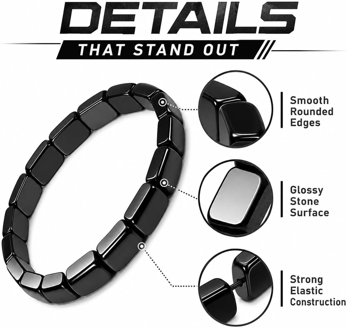Elegant Black Hematite Wristband – Boost Confidence & Calm Decision-Making