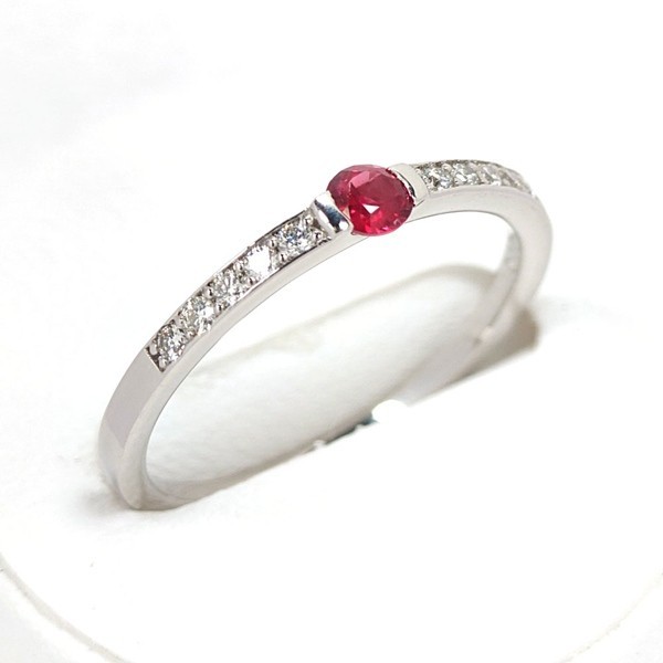 Ruby and Diamond Ring Pt900 Vintage Japanese Estate Jewelry JEM-SN-8