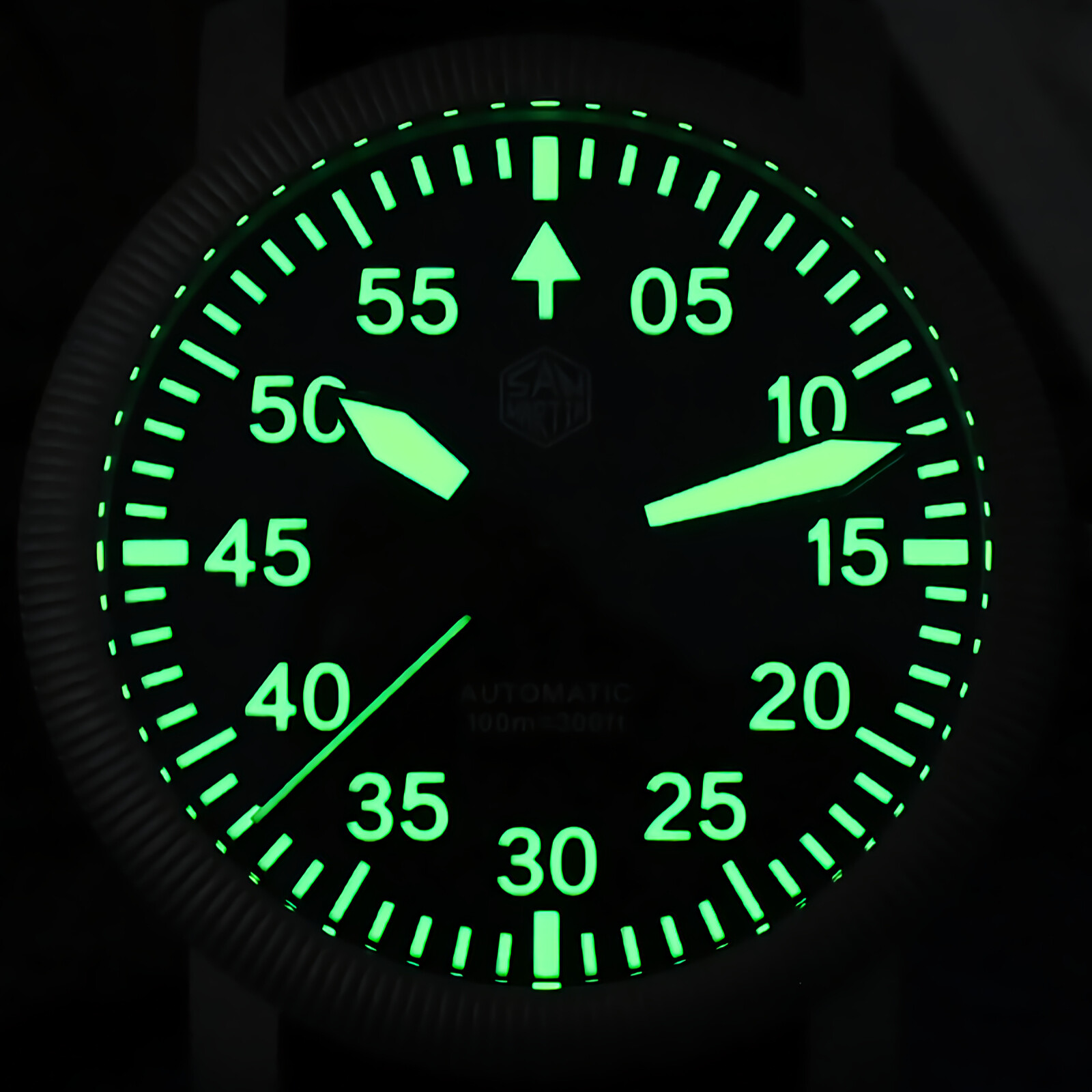SAN MARTIN SN0143-G Automatic Stainless Steel 40mm 10ATM Retro Pilot Men’s Watch