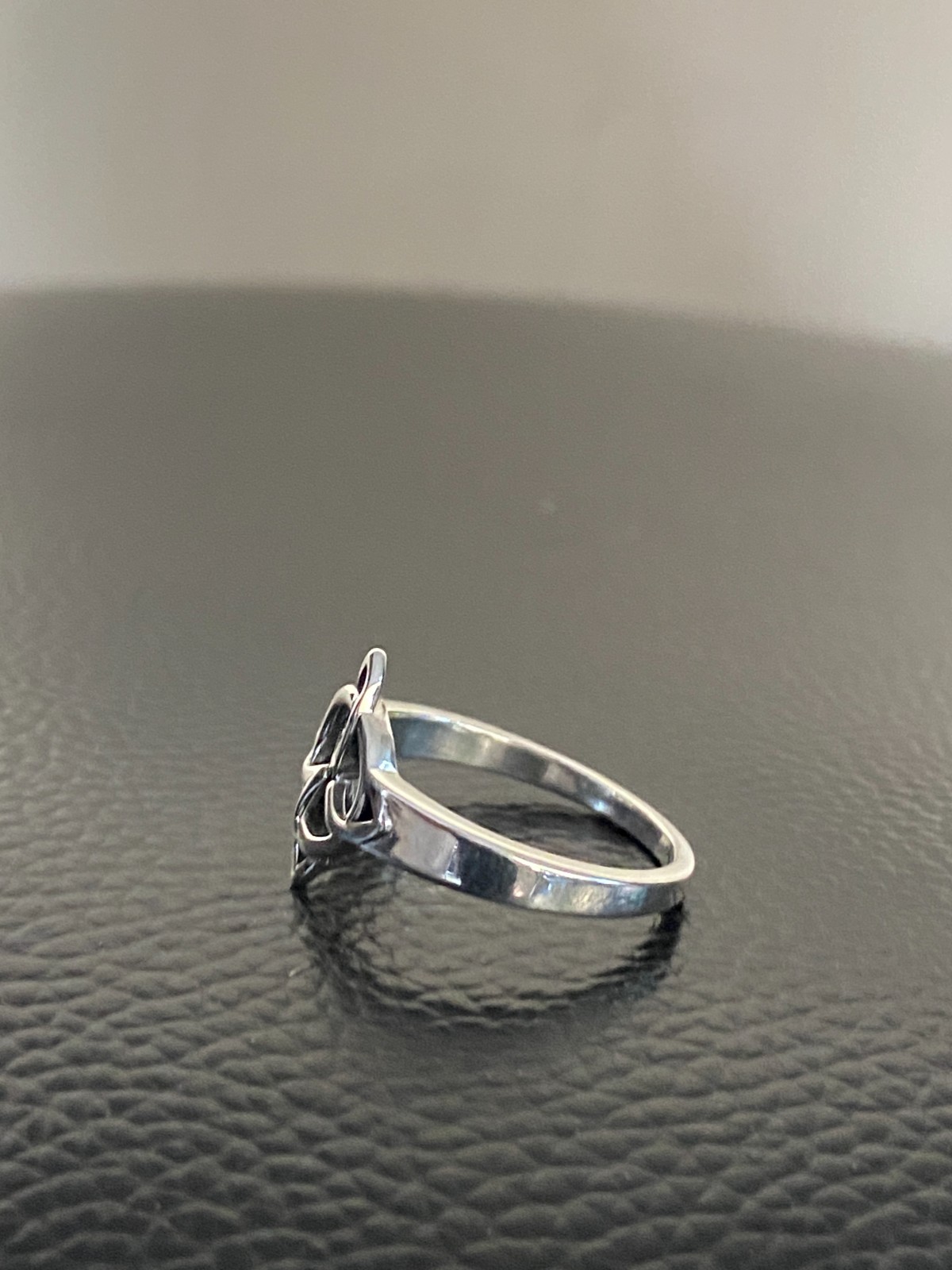 925 Sterling Silver Celtic Knot Ring Quaternary Knot Trinity Flower Band 5-15US
