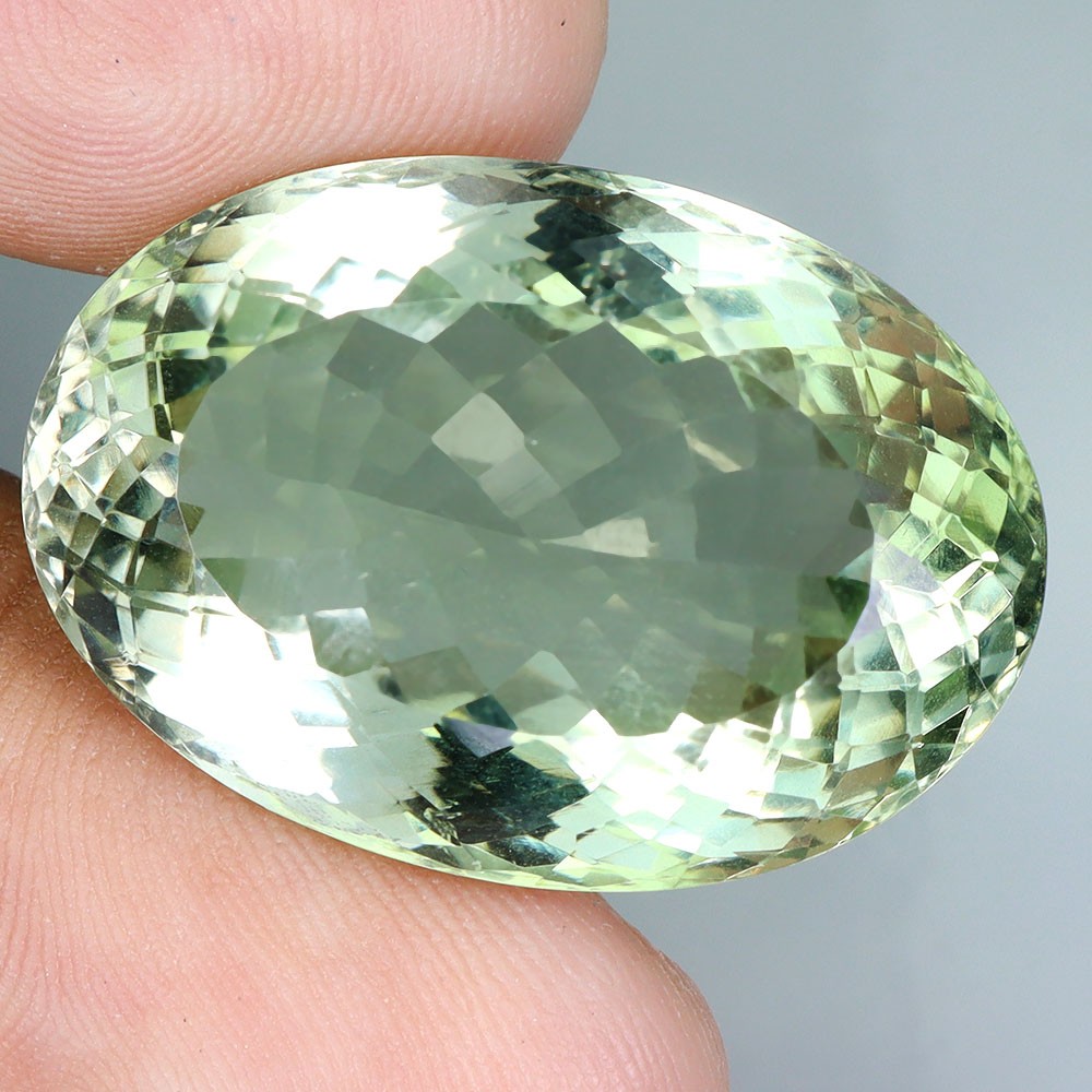 Oval Natural Top Rich Green Amethyst Brazil Clean 43.33ct 27x19mm Big Gemstone