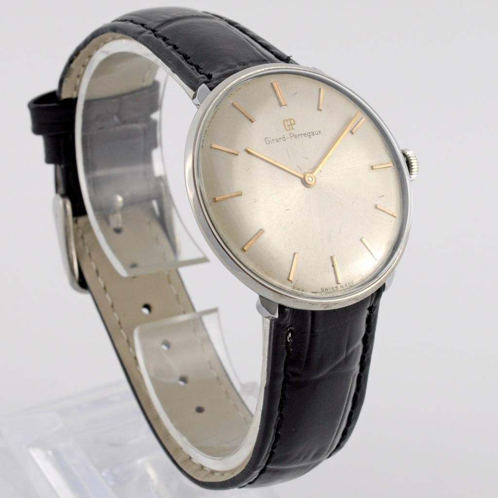 CLASSIC GIRARD PERREGAUX NICE VINTAGE DIAL MANUAL WIND ST STEEL SWISS MADE WATCH