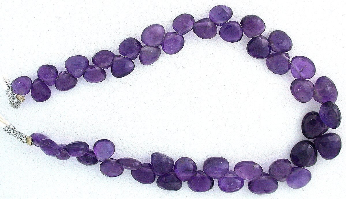 46 Carat 6mm Rich Color Flat Heart Briolette Gem 7 1/4″ Strand CLOSEOUT EBS9040A