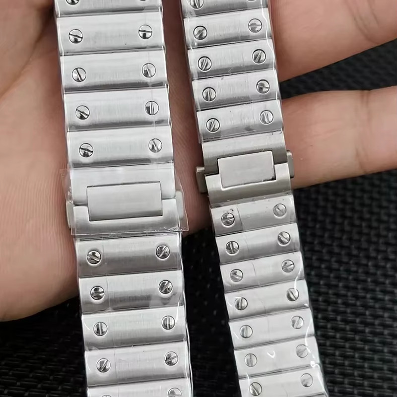 21mm 18.5mm Watch Bracelet Steel Band Strap For Cartier Santos Medium WSSA0010