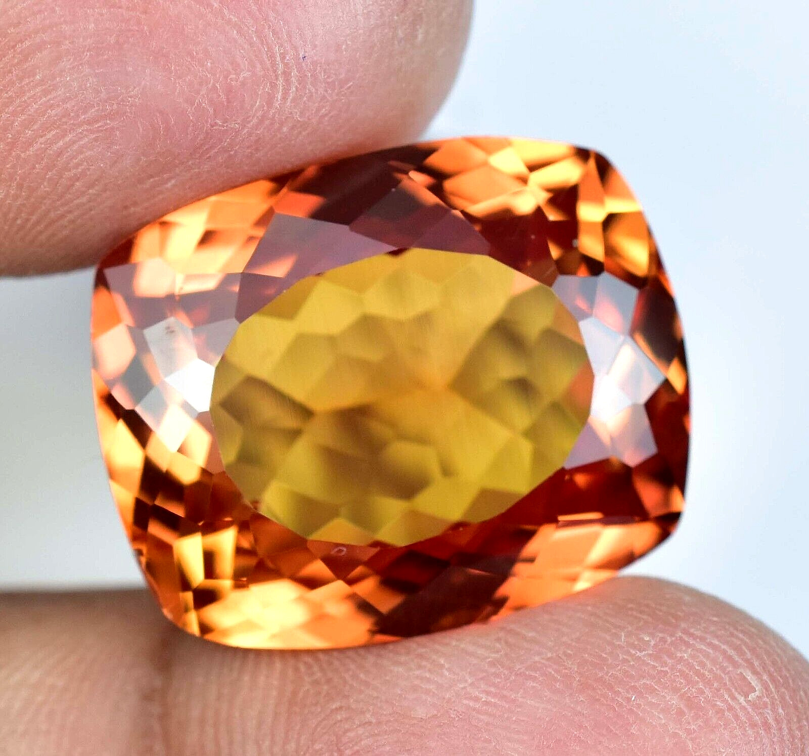 FLAWLESS Natural Padparadscha Sapphire 31.90 Ct Cushion Certified Loose Gemstone