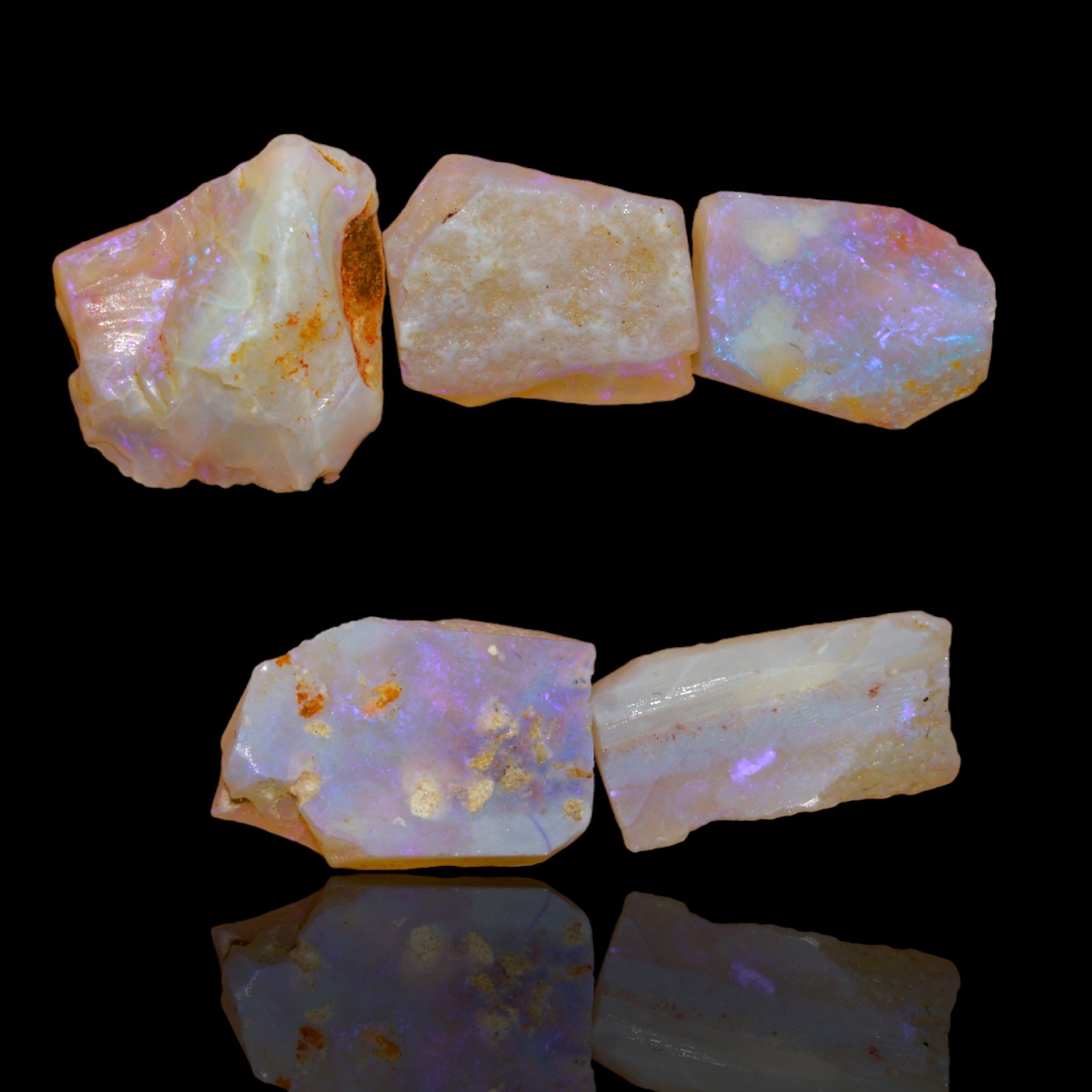 21.95 Cts Fire Opal Making Rough Natural 5 Pcs Lot 13x4x9 mm To 16x4x10 mm