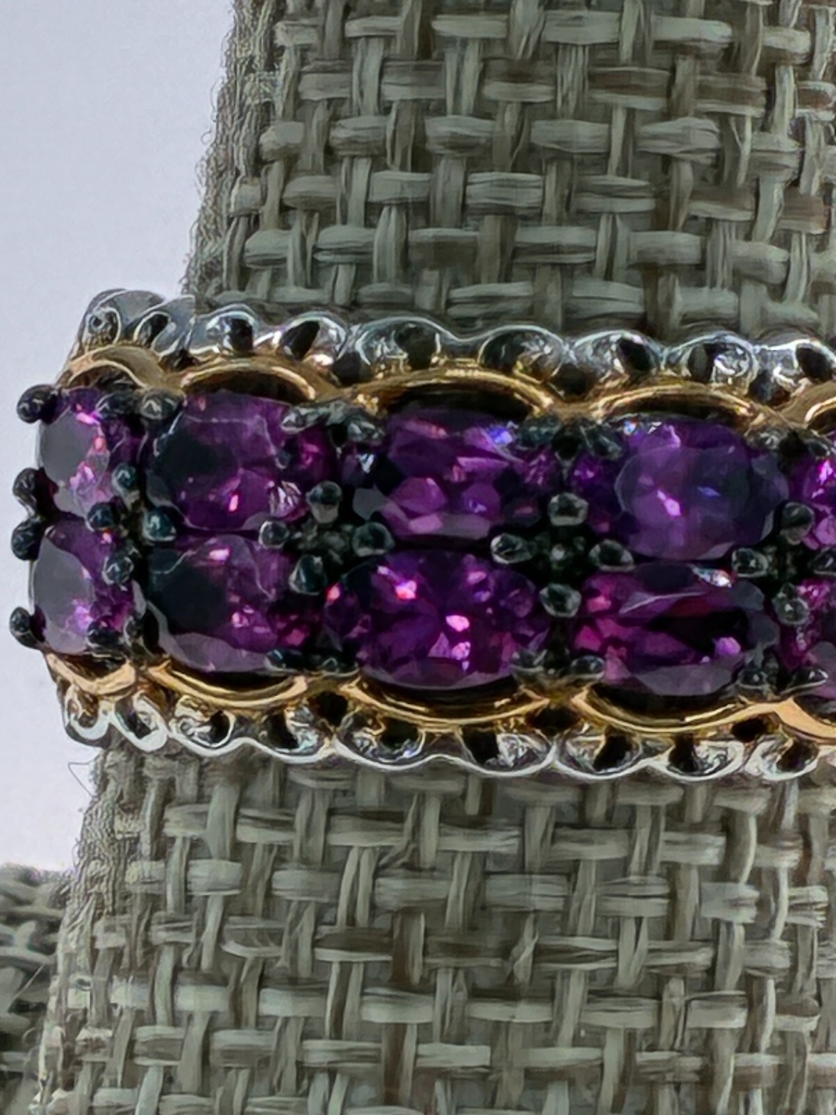 Michael Valitutti Gems en Vogue Color Change Garnet Gold Silver Palladium Ring 8