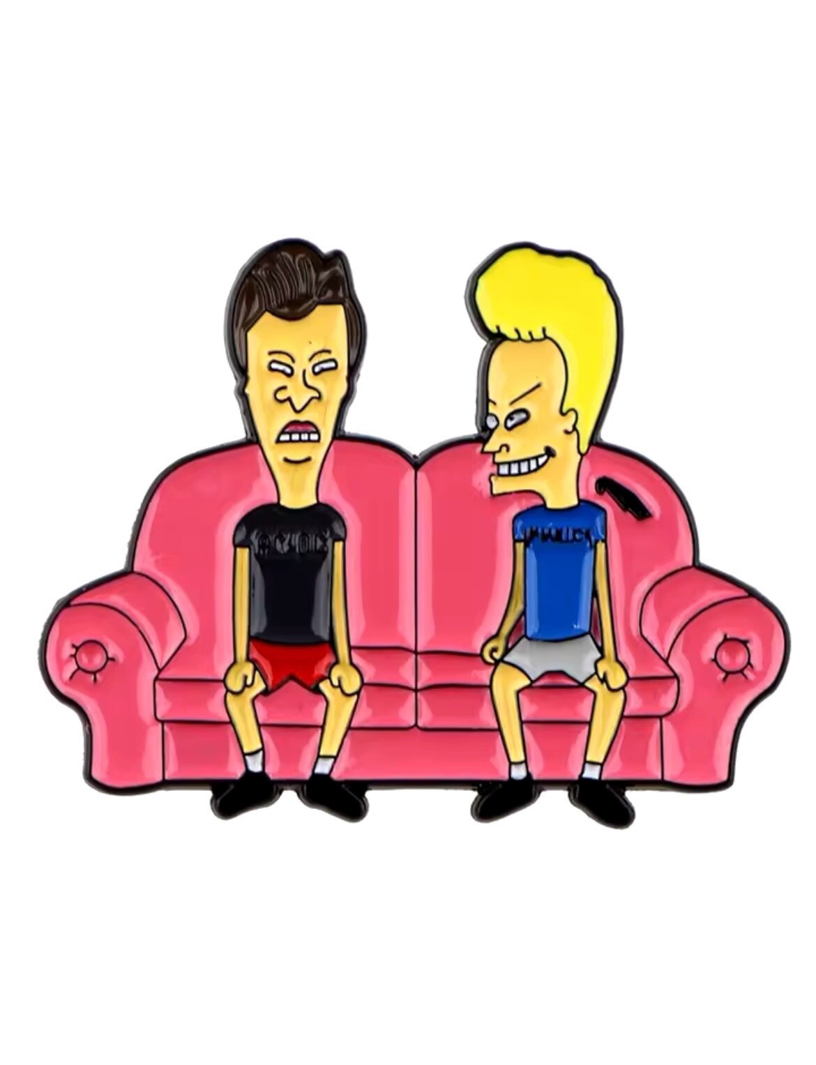 Beavis And Butthead Couch Style Pin Rubber Pin Backer Fun Pin Brooch Enamel Mtv