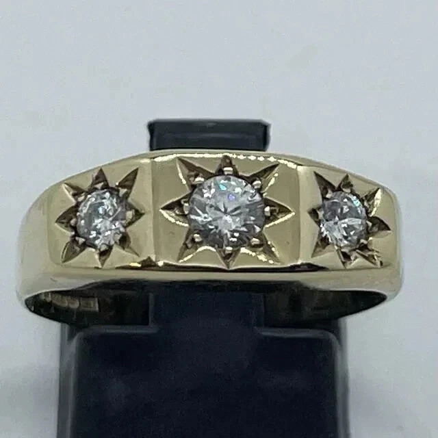 2Ct Round Cut Real Moissanite Gypsy Style Engagement Ring 14k Yellow Gold Plated