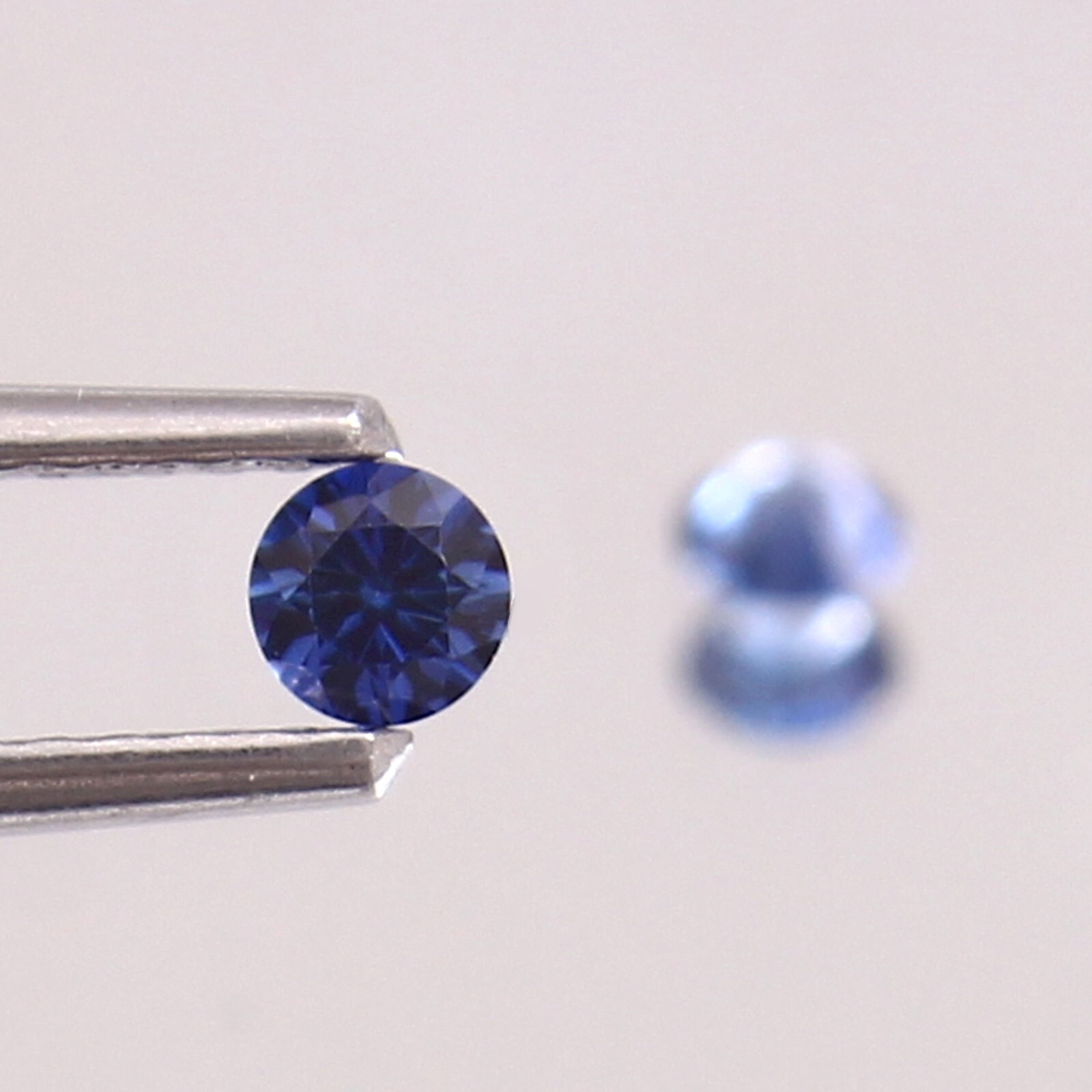 AAA Natural Ceylon Blue Sapphire Loose Round Gemstone Cut Matched Pair 3×3 MM