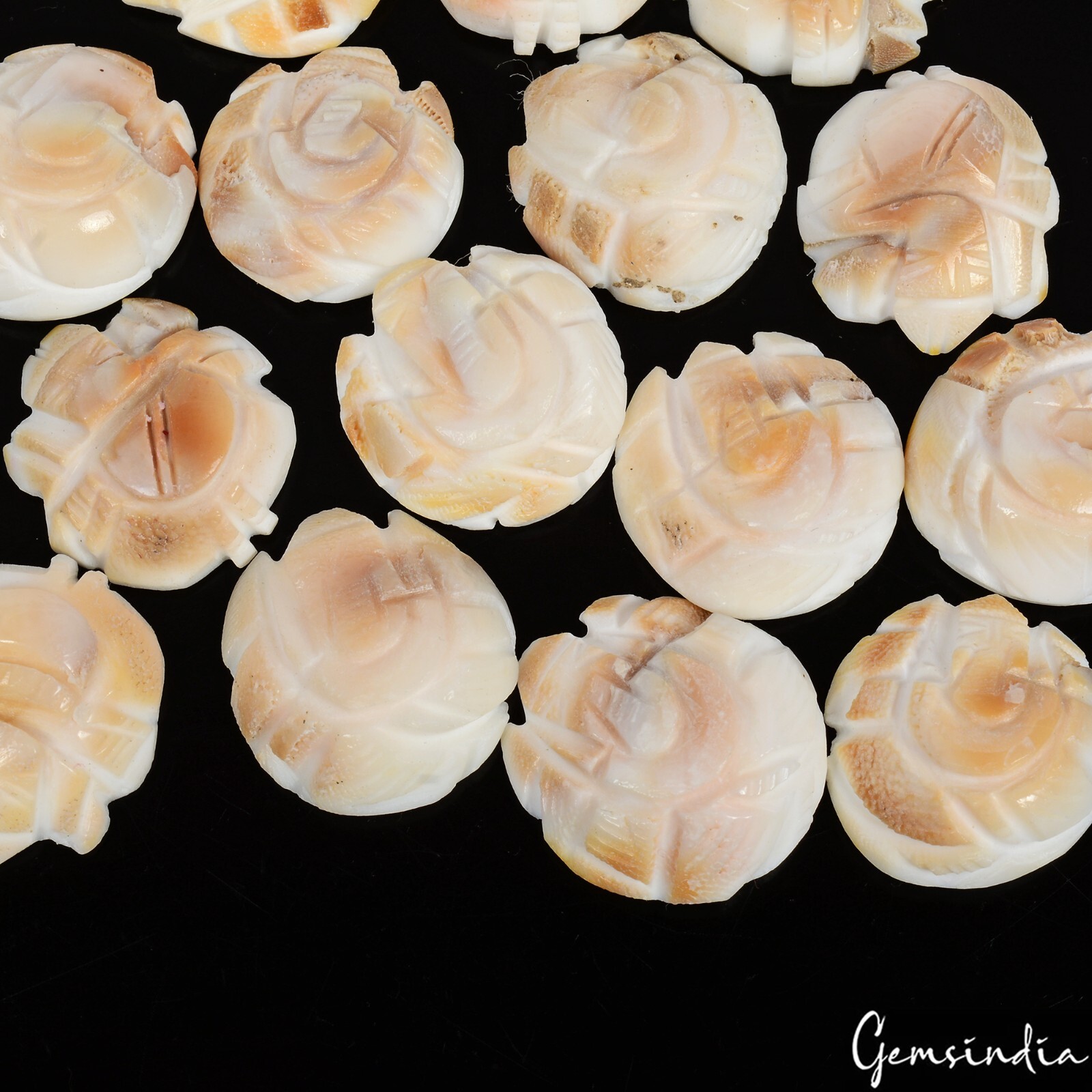 200 Cts/15 Pcs Natural Untreated Gomti Chakra Carved Ganesha Loose Gems Lot