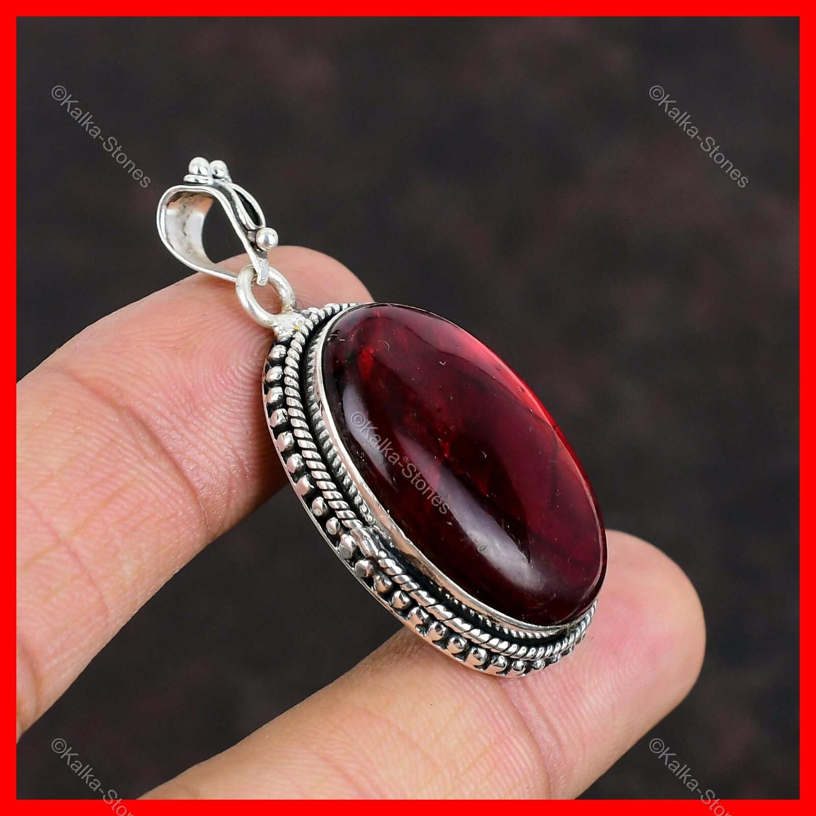 Valentines Deal Red Fire Labradorite Gemstone Sterling Silver Pendant Jewelry