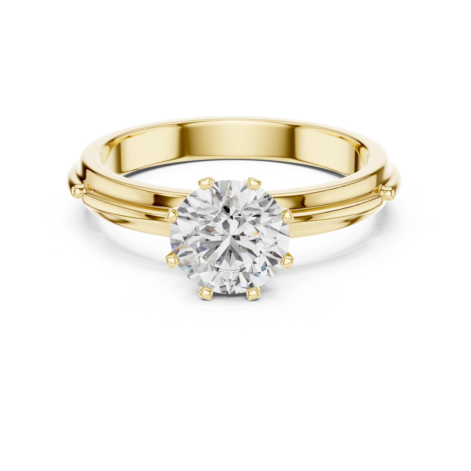 1 Ct Lab Grown Diamond IGI Certified Engagement Wedding Gold Ring 14 K F VVS