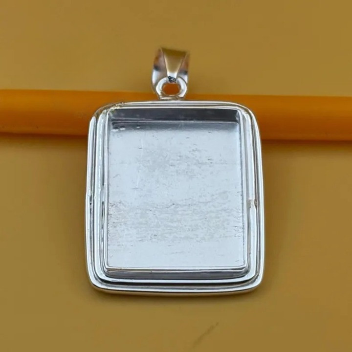 925 Sterling Silver Rectangle Bezel Pendant Blank DIY Cabochon Setting All Sizes
