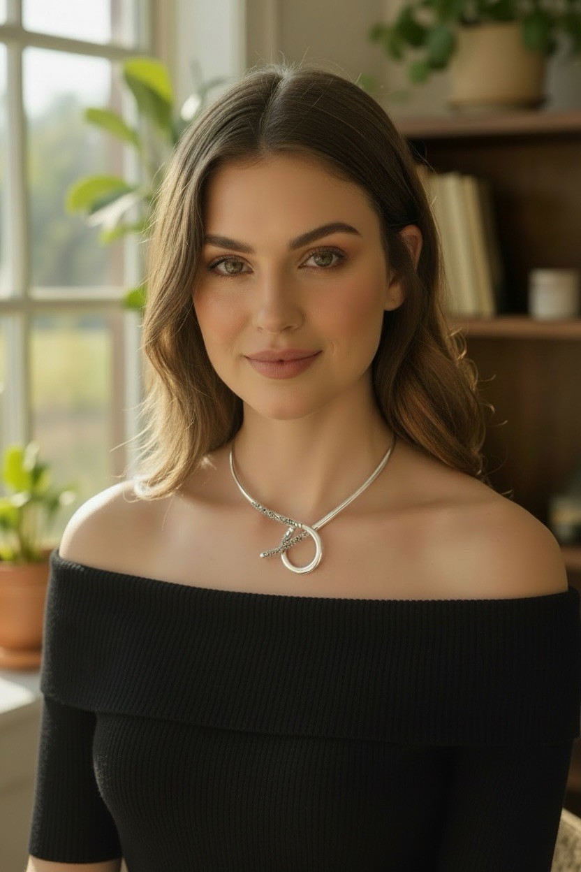 Sarda 925 Sterling Silver Torque Necklace