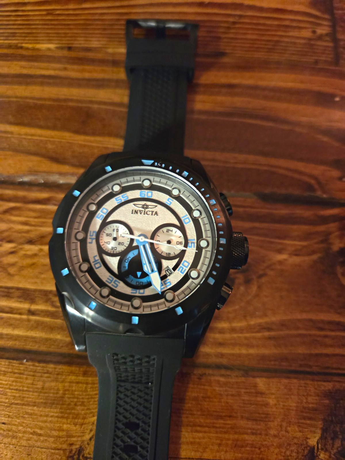 Invicta Speedway Chronograph Silver Silicone Strap Men’s Watch