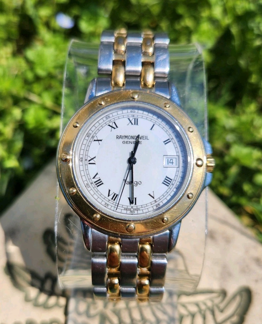 Raymond Weil Tango 5560 Two-Tone 35mm Men’s Watch NEW CRYSTAL (ETA 955.412) NICE