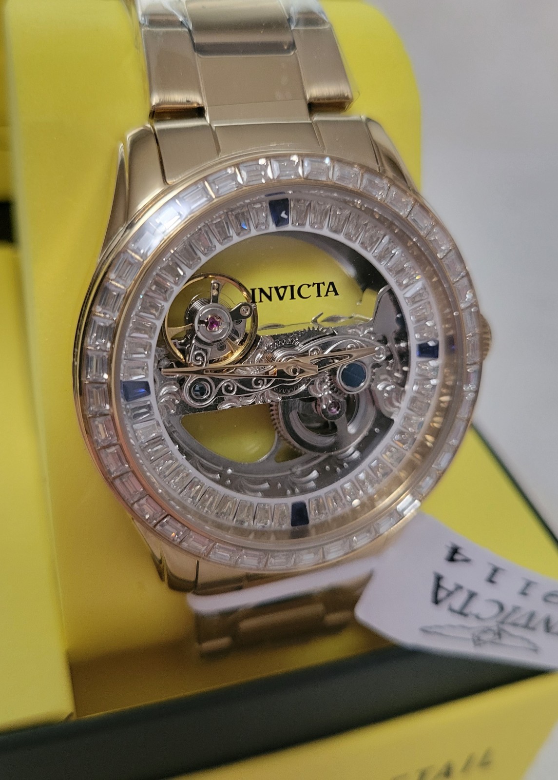 Invicta Objet D Art Automatic Men’s Watch w/ Skeleton Dial – 43mm, Gold, 69114