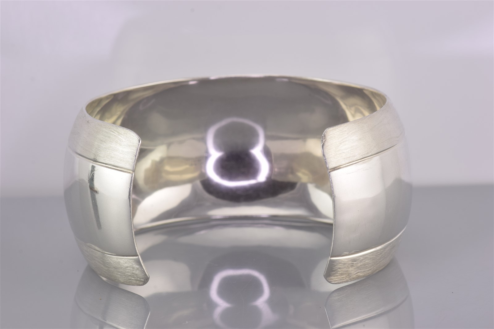 Taxco Sterling Silver 29mm Brushed Rim Statement Cuff 925 Mex Bracelet 35g 6.5″