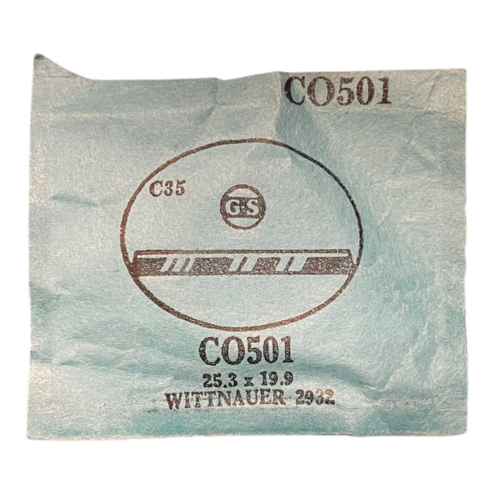 Germanow-Simon Mach (GS) CO501 Watch Crystal 25.3×19.9 NOS Part Flexo Wittnauer