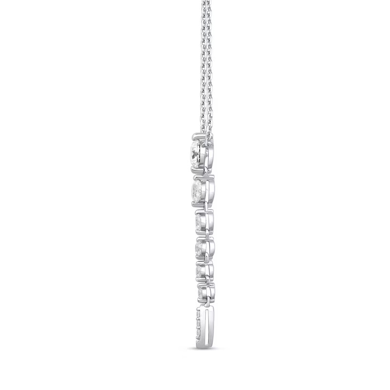 1/2 Ct Journey Certified Lab-Grown Diamond Vertical Drop Necklace 10K White Gold