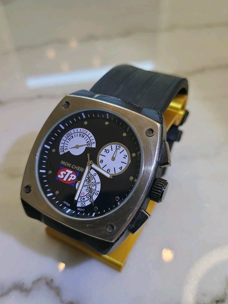 Men’s Quartz Watch Working New Battery Automobilia 47mm STP Filters Oil Working