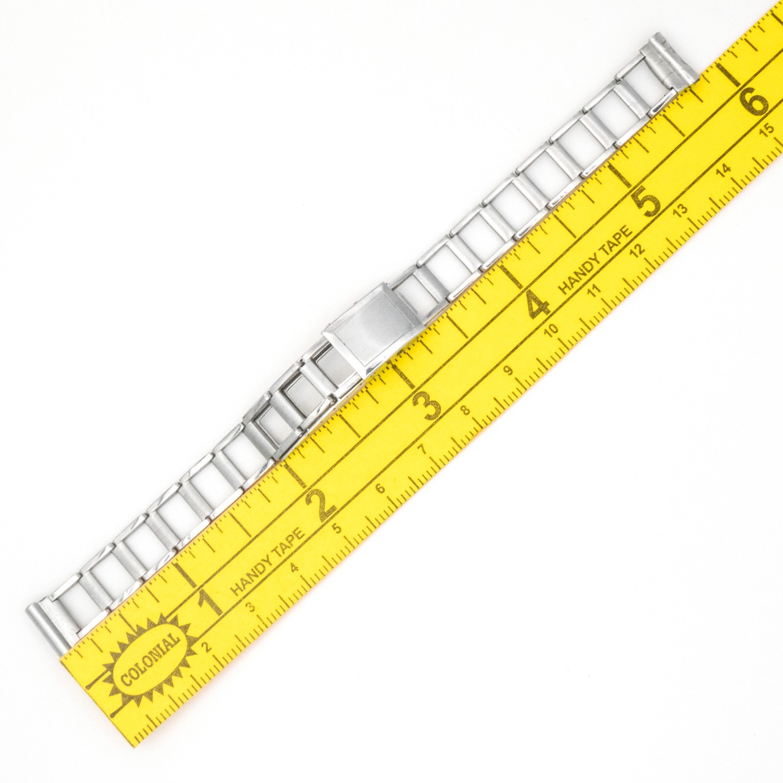Vintage 10.8 mm ladder style open link wristwatch bracelet with trifold clasp