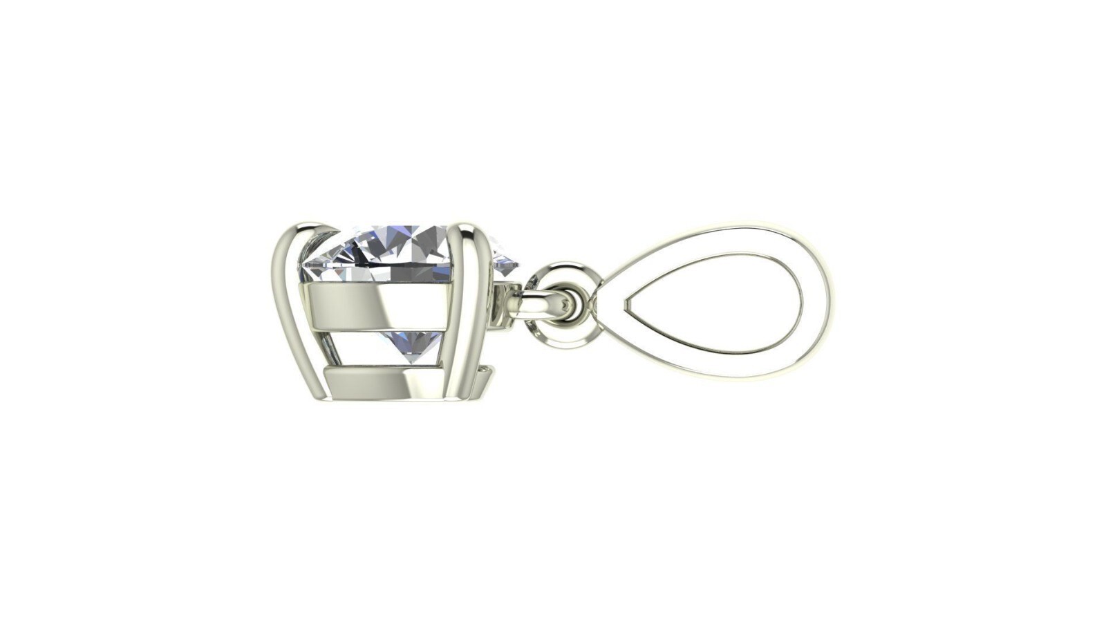 1.5ct round diamond cut lab creation 14k white gold Plated pendant for woman