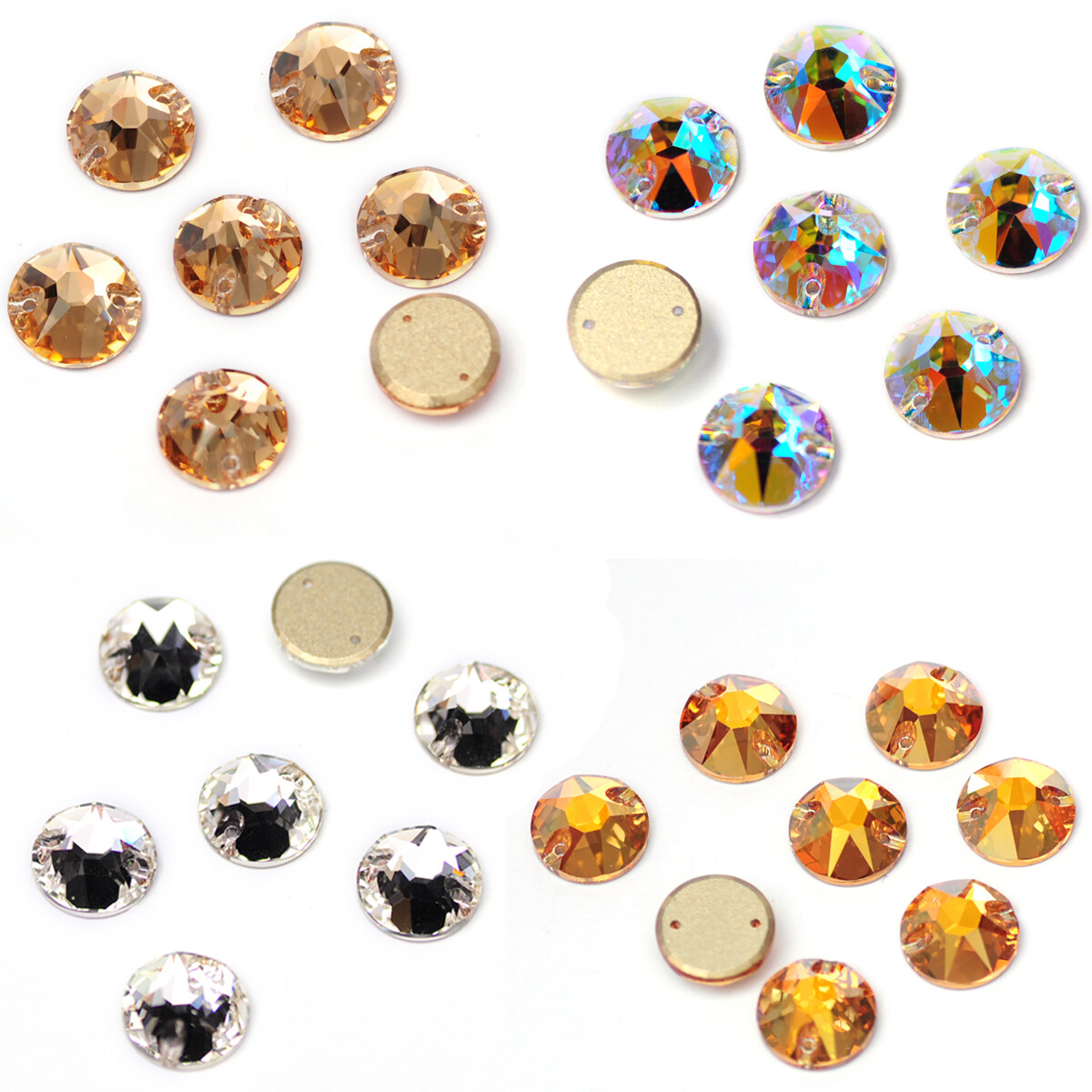 Glass Crystal AB XIRIUS Sew ON Strass Loose Rhinestones Flat Back Sewing Beads
