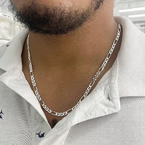 Verona Jewelers 925 Sterling Silver Necklace Figarucci, 3MM 24.0 Inches 5.5MM