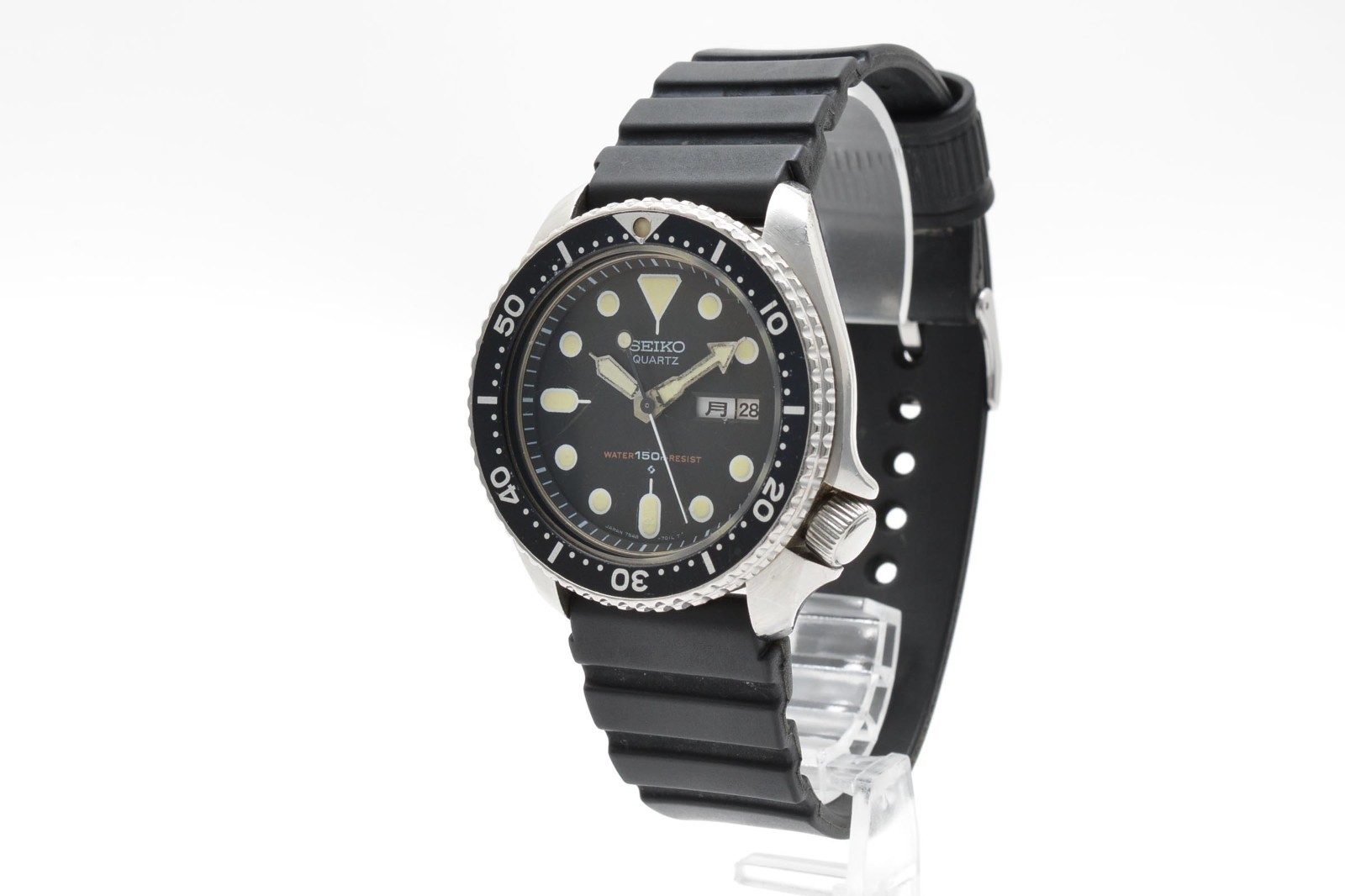 [EXCELLENT+5] SEIKO 7548-7000 150m Diver Black Vintage Kanji Quartz Men’s Watch